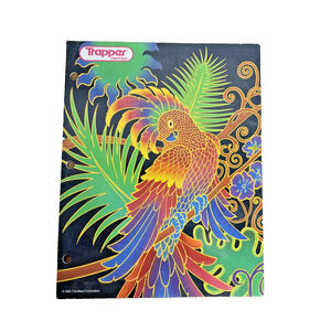 Vintage Mead Trapper Pocket Folder Bird Parrot Jungle Theme Colorful Retro NOS